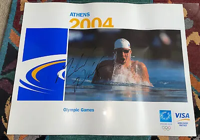 2004 Athens Olympics Michael Phelps Signed Poster • $120