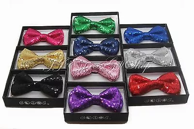 NEW Tuxedo Classic BowTie Sequin Neckwear Adjustable Unisex Bow Tie • $7.50