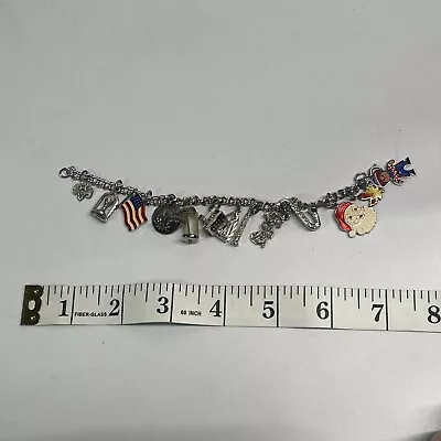 Sterling Silver Vintage Charm Bracelet W/13 Charms Music Religious All Marked • $67.50