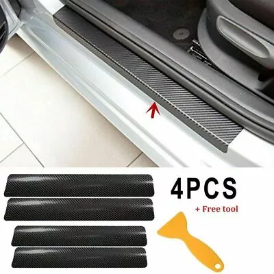 Parts Accessories Carbon Fiber Vinyl Car Door Sill Scuff Plate Sticker Protector • $9.97