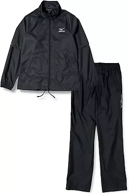 MIZUNO Golf Stratch Rain Suits Jacket & Pants Black / Silver Long/Short Sleeves  • $103.62