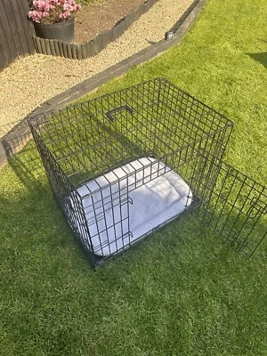 £9.99 • Buy Ellie-Bo EB-BLACKS30 Medium Sized Folding Dog Cage With Non-Chew Metal - Black