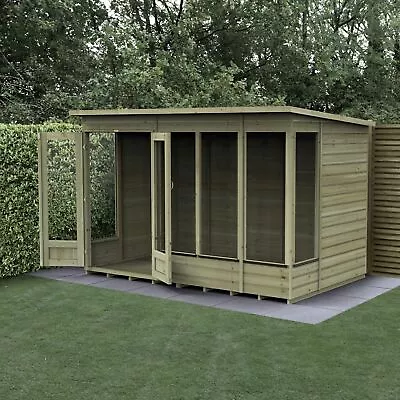 Forest Beckwood Apex Summerhouse 10x6 - Double Door - 5 Windows Garden Shed • £1014.99