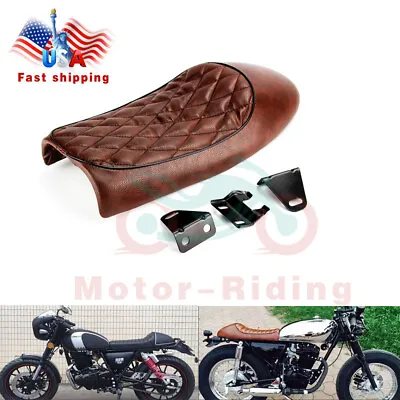 Motorcycle Cafe Racer Seat Flat Hump Saddle For Honda CB Suzuki Yamaha Universal • $34.73
