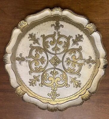 Mid Century Guilded Italian Round Tray  • $25