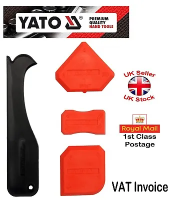 £3.57 • Buy Yato Silicone Sealant Spreader Finishing Kit Tool + Caulk Remover 4pcs 1st Class