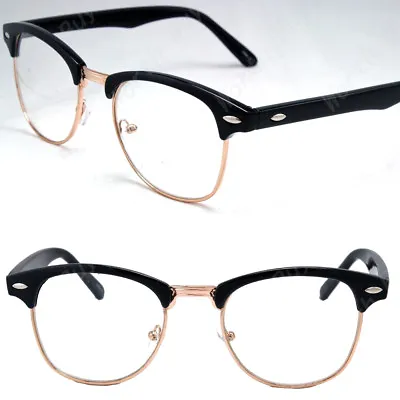 New Clear Lens Glasses Mens Women Nerd Horn Frame Fashion Eyewear Designer Retro • $8.99