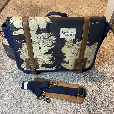 Game Of Thrones Westeros Map DELUXE FAUX LEATHER Canvas Messenger Bag Backpack  • $35