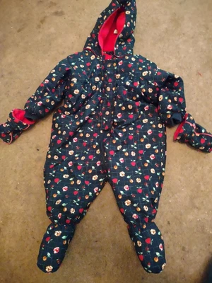 £0.99 • Buy M&S Baby Snowsuit Aged 3-6 Months Pramsuit Fleece-lined Padded