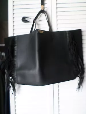 Victoria's Secret Black Fringe Large Tote Bag New • $14.99