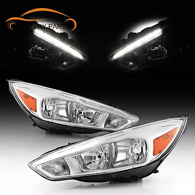 For 2015-2018 Ford Focus MK3 LCI Headlights HeadLamps Pair Clear Amber W/ DRL • $219.99