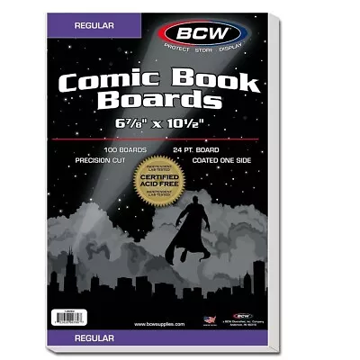 BCW Regular Comic Backing Boards Acid Free Long Term Storage 6 7/8  X 10 1/2 100 • $18.99