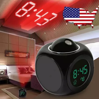 Digital Alarm Clock Snooze LED Wall Ceiling Projection LCD Voice Talking USA • $10.85