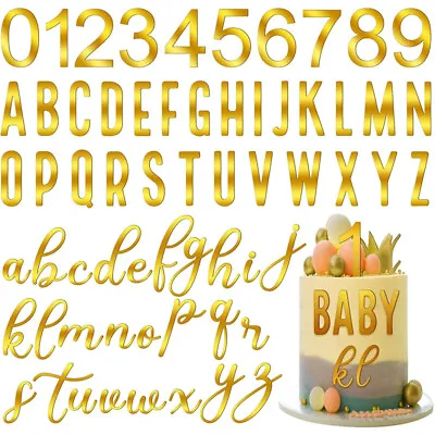 124PCS Acrylic Letters Cake Topper Cake Alphabet Numbers Topper DIY Decor • £7.63