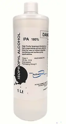 $15.75 • Buy Isopropyl Alcohol 100% IPA Isopropanol 1 L Rubbing Alcohol Airbrush Cleaner 1L