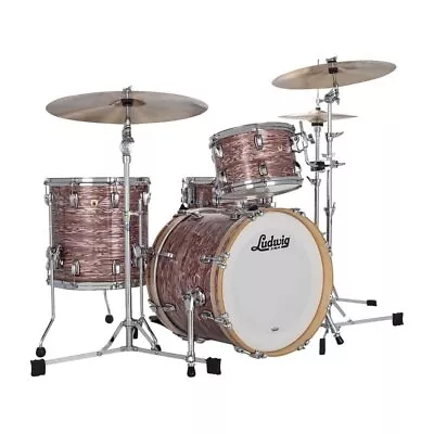 Ludwig Classic Maple 3pc Downbeat Drum Set Vintage Pink Oyster • $2649