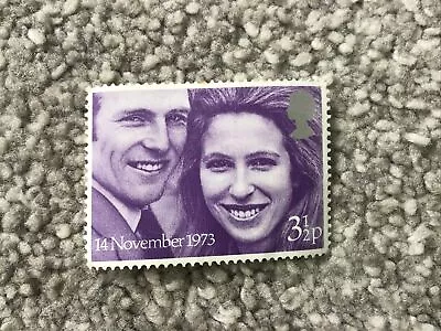 14th November  1973 Three And Half Pence Original Stamp Princess Ann /mark Rare • £120