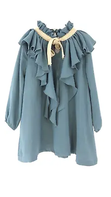 £19.99 • Buy EVE Children Girls Dress Age 4 Teal Green Blue Designer Ruffle Special Occasion