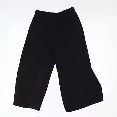 Zara Womens Black Polyester Cropped Trousers Size XS L21 In Regular • £7.75