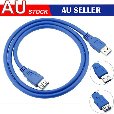 USB 3.0 Super Speed Extension Cable Lead Extender Male To Female Cord For Mouse • $9.99