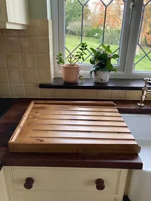 £42 • Buy Large Pine Draining Board /belfast /butler Sink Medium Brown
