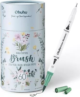 Ohuhu Dual Tips Art Markers Pen Coloring Brush Fineliner Color Pens 60 Colors O • $37.90