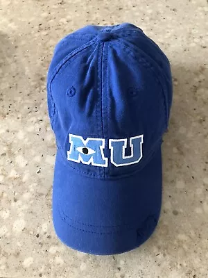 Disney Parks Pixar MU Monsters University Distressed Blue Hat Adult Adjustable. • $11.99