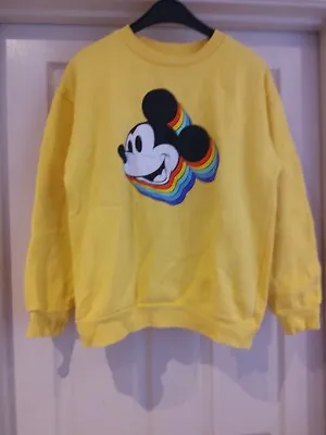 Mickey Mouse & Company Yellow Jumper Sweatshirt Crew S From Disney Shop • £6.99