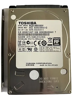 Toshiba MQ01ABD050V 500GB 2.5inch 9.5mm SATA Hard Disk Drive HDD • £18.99