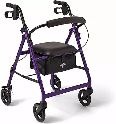 Medical Adult Rollator Walker Portable Folding Chair Seat For Handicap Disabled • $131.90