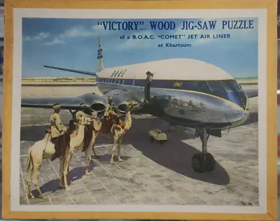 Vintage Victory Wood B.O.A.C. Comet Jet Liner 50 Piece Jigsaw Puzzle • $6.99