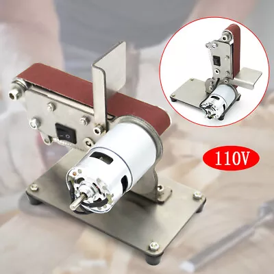 Electric Mini Belt Sander Grinding Machine DIY Horizontal Belt Polishing Grinder • $31