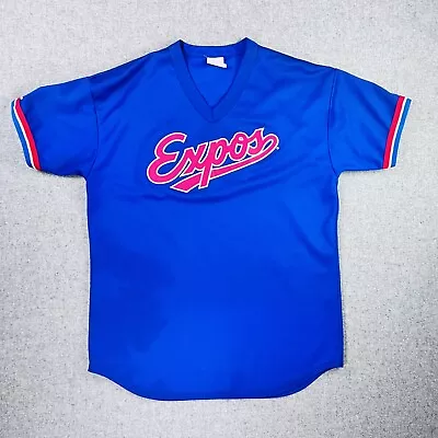 VTG Majestic #5220 Montreal Expos Royal Blue Pullover Jersey Adult #5 Made USA • $29.99