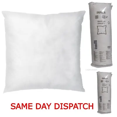 2 X IKEA INNER CUSHION PAD WHITE SOFT  50X50cm (20 X20 ) Machine Wash Max 40°C • £13.78