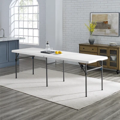 $76 • Buy 8 Ft Folding Plastic Resin Table Indoor/Outdoor Seats 8 Adults Portable Durable