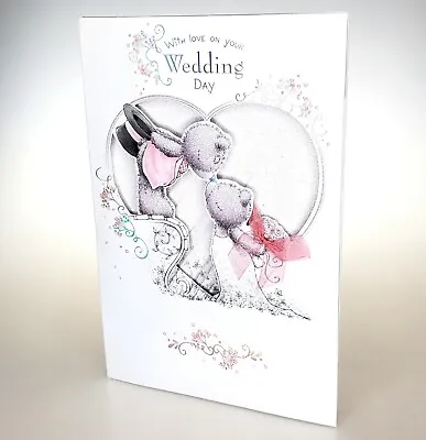 With Love On Your Wedding Day. Pretty Congratulations Tatty Teddy Me To You Card • £3.99
