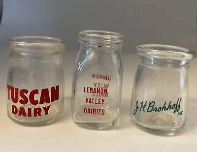 3 Vintage ACL MINI CREAMER Milk Bottles Tuscan Lebanon Valley J.H. Brokhoff • $29.99