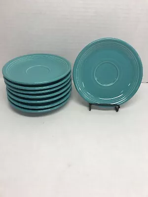 Set Of 8 Vintage Fiestaware Fiesta  Saucer TURQUOISE/Aqua Very Nice • $19.99