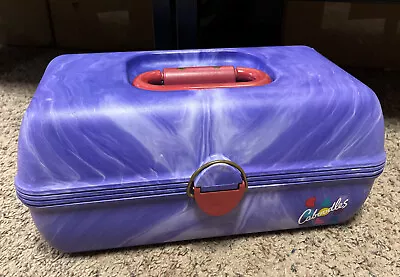 $20.50 • Buy Caboodles 920382 Makeup Case 3 Tier & Mirror - Vintage Purple Marble & Pink USA
