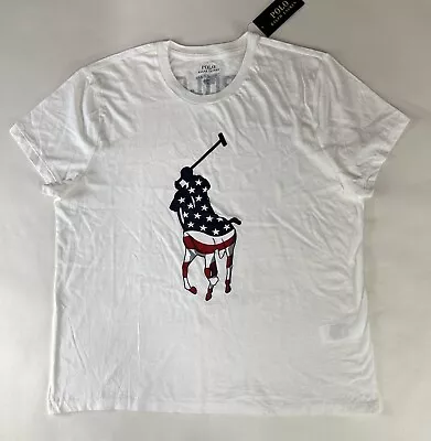 NWT Polo Ralph Lauren Women's Size XL White Flag Big Pony T-Shirt • $26