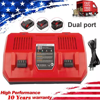 For Milwaukee For M18 18V Li-ion Battery Dual Port Charger 48-59-1812 48-11-1840 • $35.99