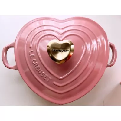 Le Creuset Cocotte D'Amour Heart PINK : French Rose Light Gold Heart Knob 2qt • £240.47