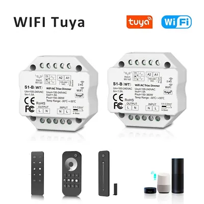 220V TUYA WiFi AC Triac Dimmer LED Lamp Switch Module Wireless RF Remote Control • £9.36