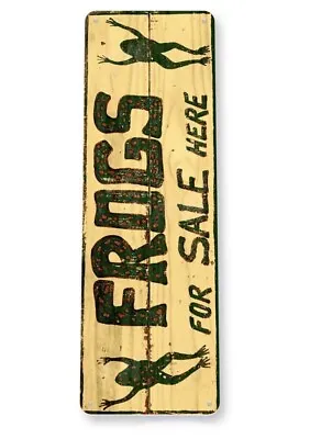 Frogs For Sale Tin Sign Fishing Bait Fish Company Bull Frog Spear Gig Legs Bread • $15.92