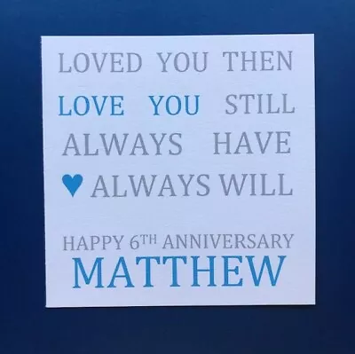 £2.85 • Buy Personalised Wedding Anniversary Card-Husband Wife-7th 8th 9th 10th 11th 12th 13