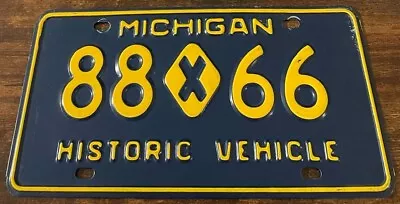 Michigan Historical Vehicle License Plate 88 66 Good Numbers Vintage Antique • $39.99