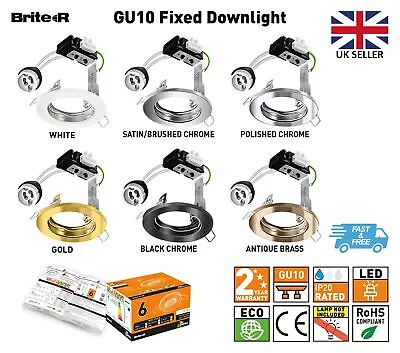 240V Mains Fixed GU10 Downlights Recessed Ceiling Spotlights Pack Of 10/20/50 • £7.19