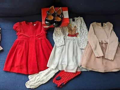 Baby Girl Christmas Clothes Outfits Bundle#4 Size 12-18 18-24  11 Items • £15