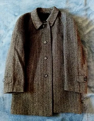 Vintage Made In ITALY Moessmer Herringbone Mohair Wool Men Over Coat Raglan • $44.99