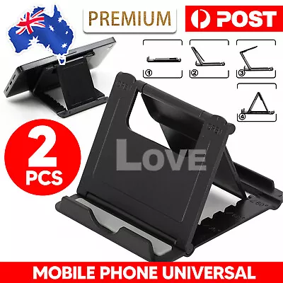 2x Universal Desk Stand Mobile Phone Tablet Holder Adjustable Foldable Portable • $4.45